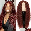 Lace Wigs Wholesale Double Brushed Human Hair Fl Long Trendy For Lady Brazilian Europe And The United States Ladies In Curls Fast Dr Dhhp1