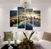 4pcSset Brooklyn Bridge Night View No Frame Wall Art Huile Pain d'huile sur toile PEINTURES DE SEAD