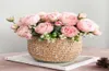 Fleurs Artifificleles en soie haute qualite 5 Rose Artificielle Avec Tige Restaurant Room Dekoracja ślubna symulacja Bouquet1703784