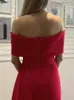 Runway Dresses White Off Shoulder Stretch Evening Night Party Dress Side Trains Floor Length Slash Neck Fromal Party Gown Red Black T240518