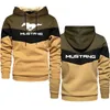 Överdimensionerad herr tröja hoodie hip hop streetwear mustang biltryck utomhus trend sport herr hoodie pullover topp