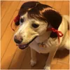 Cost Costumes Funny Pet Wigs Cosplay Props Coup Migne Dog Cross-Dressing Hair Set Pographie Méfaiteur Accessoires Head Supplies Drop Livrot Dhibd
