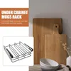 Kitchen Storage Under Shelf Organizer For Kitchenware Stainless Steel Cabinet Hanging Rack Cutlery