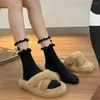 Chaussettes de femmes 1/3 Pairs Black White Lace Sweet Girls Lolita Bowknot Stockings JK Streetwear Harajuku Ruffle Cotton Mid-tube chaussette