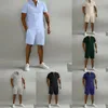 Nowa letnia moda mężczyzna set koszulki Polo 2 SUCK SUT Jogging Sportswear Gym i krótkie 2 -częściowe szorty Track Suit Men Thirt Set Set Summer Shorts Set dla mężczyzn