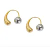 Boule d'oreilles en métal rond à chute d'eau pour femmes styles de créateur de cuivre rétro de luxe de luxe Nouvelle fête de bijoux de bijoux fille