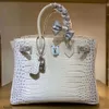 Designer Bags Luxury Fashion Totes Diamond buckle bag large capacity messenger bag Himalayan white diamond set bag crocodile women's bag