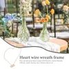 Flores decorativas 2 juegos de la corona del corazón alambre delicados Decretaciones de bodas de la boda Manual de sorteo de metal Hierro de mesa