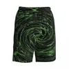 Men's Shorts Board Shallow Water Stylish Swim Trunks Green Vortex Print Fast Dry Sports Oversize Short Pants