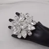 Cluster Rings CUIER 8.5cm Huge Size Rhinestones Ring For Bridal Wedding Jewelry Man Exaggerated Decoration Stage Show Adjustable