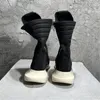 Black Man Ankle Boot Thick Bottom Men Designer Boot Zipper Male High Boots