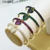 Bracele 5 pièces élégantes femmes bijoux mix couleur coeur charmes godes plaqué 40235