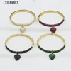 Bracele 5 pièces élégantes femmes bijoux mix couleur coeur charmes godes plaqué 40235