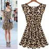 Модные женщины леопардовые зерно платье Lady Sexy Night Out Club Mini Drs Aline Street Style Summer Clothing Drop 2843157