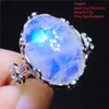 Natural Moonstone Blue Light Ring Adjustable Femme Crystal 14x10 mm ovale 925 Silver Silver Moonstone Beads Stone Aaaaa 240509