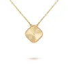 Colliers de trèfle à quatre feuilles en or 18 carats Collier de trèfle classique Charme 10 Diamond Agate Pendant pour Womengirl