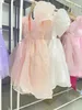 Girls White Cake Layers Dresses Kids Pull Sleeve Elegant Party Wedding Birthday Tutu Princess Vestidos Children Summer Clothes 240520
