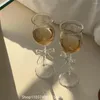 ワイングラスガラスねじれた弓ゴーベルトカップ高ホウケイ酸塩耐熱性シャンパン家庭