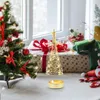 キャンドルホルダーティーライトクリスマス装飾年誕生日メタルキャンドルスノーパターンスピニングギフトホルダーテーブルセンターピースホーム
