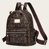 saco de ombro de senhores femininos 2 cores de rua letras de tendência de rua casual mochila compacta com zíper duplo mochilas de moda simples corker contraste bolsa de couro 6642#