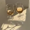 ワイングラスガラスねじれた弓ゴーベルトカップ高ホウケイ酸塩耐熱性シャンパン家庭