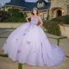 Fanshao wd545 3D Butterfly Quinceanera Dresses Ball Gown Off Shoulder Appliques Lace Corset Vestido De XV Anos Graduations Prom Party Dress