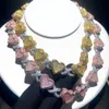 وصل أعلى جودة الجودة Micro Cz Iced Out Bling Women Jewelry Jewelry Infinity Heart Charm Link Luxury Bracelet Nectlace Sets 240508