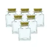 Flaschen klare Grade Glycyrrhiza Square Seal mit Flasche 12/24 -pcs Glas Mini Süßigkeiten Fläschchen Glas leere Korken flach 50 ml Lebensmittel