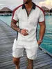 Men's Tracksuits European And American Large Size Suit Summer Lapel POLO Set