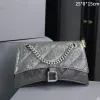 Topkwaliteit luxe zandloper designer tas schoudertassen handtassen onderarm tas modieuze dinertas cowhide tas gestreepte body tas crush ketting clausule okselzak