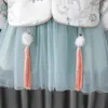 Clothing Sets Baby Girls Tang Suits 2Pcs Dress Outfits Winter Warm Thickened Plush Vest Top Chinese Traditional Year Infant