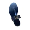 Men beach slippers designer shoes womes Flat slipper Big Summer Rubber bottom woman shoes Slides letter Metal button sandals Lazy lady Loafers Flip flops size 35-42-45