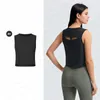 Lu Womens Sleeveless Round Neck Top Breathable Comfortable Yoga Tank Tops Back fashion design tops High Neck Shorts Sports Tops Workout Training A-178