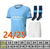 24 25 Versión casera 4xl 3xl Erling Ederson M Soccer Jerseys Gvardiol de Bruyne Mans Cities Grealish Mahrez Foden Ferran 2023 2024 Camisa de fútbol Uniformes Hombres niños