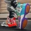 Diseñador 23 zapatos de baloncesto Anime Basketball Expert Dibujos de cuero de graffiti estudiante de moda zapatos deportivos al aire libre zapatos de entrenamiento deportivo 37-45