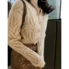 Tricots pour femmes Spring Womens Soft Broidered Hollow Tricot Cardigan Thin Pull Shirt