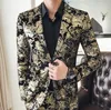 Gold Blazer 2024 Lente nieuwe bronzing Men Boutique Fashion Slim Suit jas Wedding