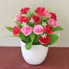 Decorative Flowers Simulation Plant Artificial Plastic Fake Flower Potted Simulated Bonsai Home Living Room Ornaments