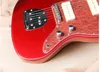 Guitare électrique rouge avec pick-up P90, pick-up de coquille de tortue rouge, personnalisable