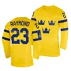 2024 IIHF Wereldkampioenschap Hockey Jersey 35 Filip Gustavsson 49 Fabian Zetterlund 65 Erik Karlsson 71 Victor Olofsson 77 Victor Hedman 90 Marcus Johansson Team