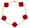 bracciale designer bracciale ad alta edizione a quattro fogli di trifoglio braccialetto multi-fiore bracciale 18k rosa fritillaria agata rossa agata fortunato luminoso di lusso di lusso di lusso