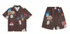 Стильный гавайский дизайнерский дизайнерский мужская повседневная рубашка набор цветочных алфавитов 3D Printed Summer Beach Resort Shit Set Set Seled M-XXXL #A16