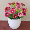Decorative Flowers Simulation Plant Artificial Plastic Fake Flower Potted Simulated Bonsai Home Living Room Ornaments