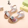 Zomermeisjes sandalen mode bloem plat hakken kinderen strand kleine meisje schoenen stq016 240506