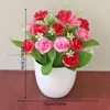 Decorative Flowers Simulation Plant Artificial Plastic Fake Flower Potted Simulated Bonsai Home Living Room Ornaments