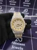 Beste prijs 41 mm Iced out Watches Luxe automatische beweging Roestvrij staal Iced Out Hip Hop VVS Moissanite Watch voor man vrouw