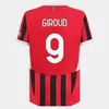 AC 24 25 Milan Rafa Lea Soccer koszulki 2024 Giroud Pulisic Theo Reijnders koszulka Romagnoli S.castiljo Reijnders Loftus-Cheek Football Fan Fan Fan Kit Kids Kit Kid