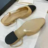 Designer Slingbacks Vobus chaussures sandales femmes talons plats en cuir Femmes luxurys pompes mots espadilles de la cheville