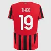 AC 24 25 Milan Rafa Lea Soccer koszulki 2024 Giroud Pulisic Theo Reijnders koszulka Romagnoli S.castiljo Reijnders Loftus-Cheek Football Fan Fan Fan Kit Kids Kit Kid