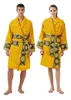 Peignoir en coton classique de luxe masculin pour hommes et femmes marques de sommiers kimono robes de bain chaud à la maison porter des peignoirs unisex